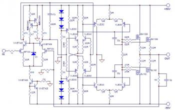 100W HiFi Power Amplifier circuit with MOSFET