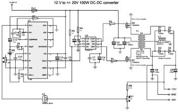 DC to DC Converter 12V to Splitted +/- 20V 100W