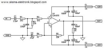 Audio Power Amplifier 2-20 Watt Stereo circuit diagram