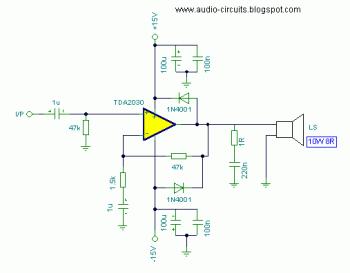 8 watt amplifier with TDA2030 circuit diagram
