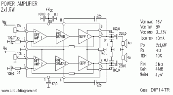 1.2Watt Mini Audio Amplifier Circuit based KA2214 