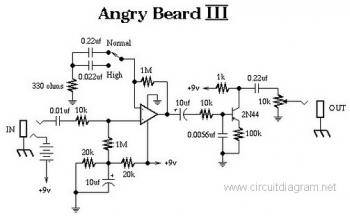 Angry Beard III Guitar Effect Circuit