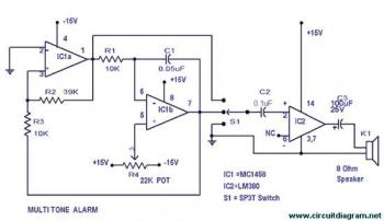 Multitone Alarm circuit diagram