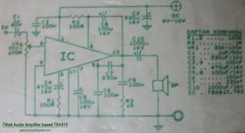 7W Audio Amplifier circuit diagram