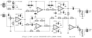 2-Way Active Crossover Circuit diagram