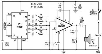 Sound Generator: Multitone alarm circuit diagram