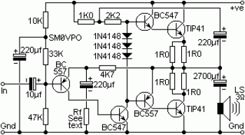 4W Audio Amplifier circuit diagram