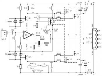 45W Power Audio Amplifier Circuit with HEXFET