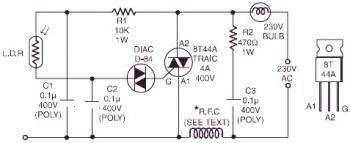 220V Light-Operated On/Off Switch circuit diagram