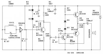 One Chip AM Radio Receiver - Circuit Scheme
