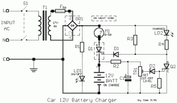 12V Car Battery Charger circuit diagram
