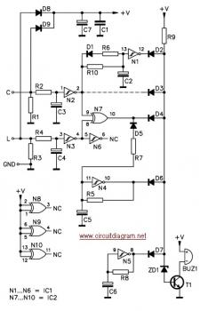 Car Headlight Alarm circuit diagram