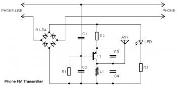 Home Telephone FM Transmitter circuit diagram