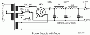 35W Tube Power Amplifier with EL34 circuit diagram