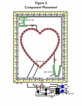 LED Flashing Heart top pcb layout