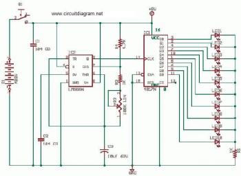 Running LEDs circuit diagram