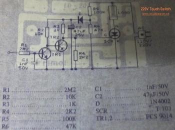 220V Touch Switch circuit diagram