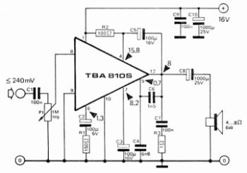 TBA810 amplifier circuit diagram