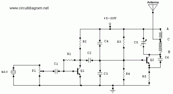 1.5 Watt FM Transmitter circuit diagram