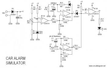 Car Alarm Simulator circuit diagram