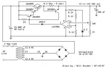 Variable DC Power Supply 3-24V / 3A circuit diagram