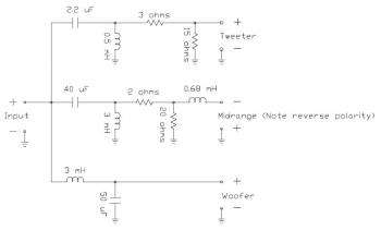 Loudspeaker System Crossover Network circuit diagram
