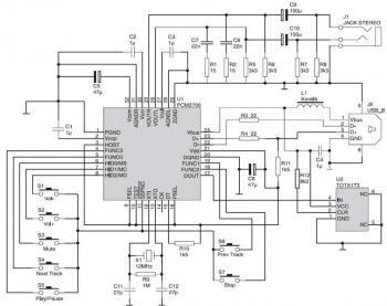 PCM2706 USB Sound Card  circuit diagram