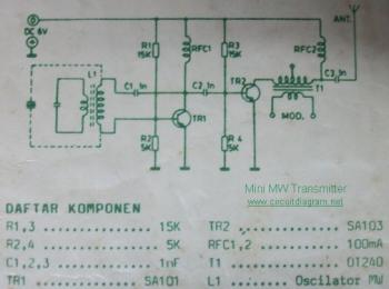 Mini MW Transmitter circuit diagram