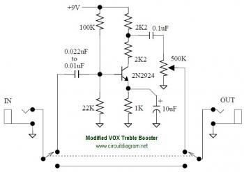 VOX Treble Booster circuit diagram