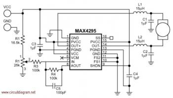 Motor Speed Control with MAX4295 circuit diagram